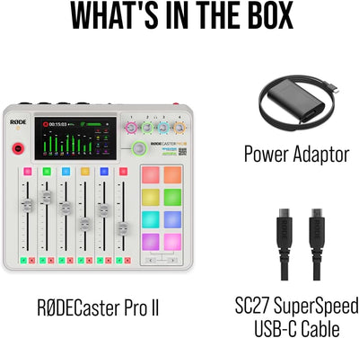 RØDE Rødecaster Pro II All-In-One Production Solution for Podcasting, Streaming, Music Production and Content Creation (White)