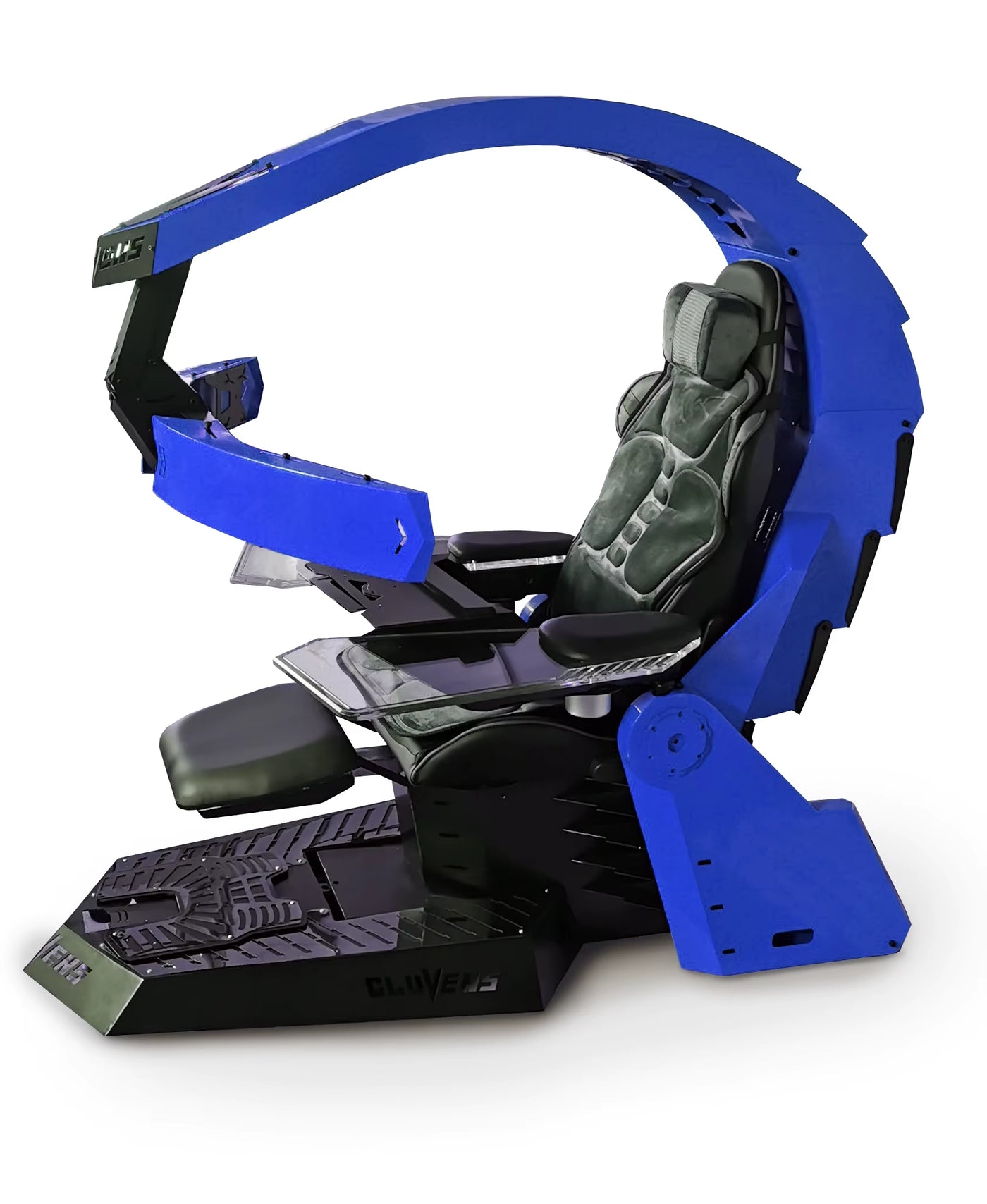 Ergonomic Recline PC Chair Cockpit UNICORN with Heat/Massage Zero Gravity Cockpit Support 1-3 Monitors ,RGB Light OEM Ok