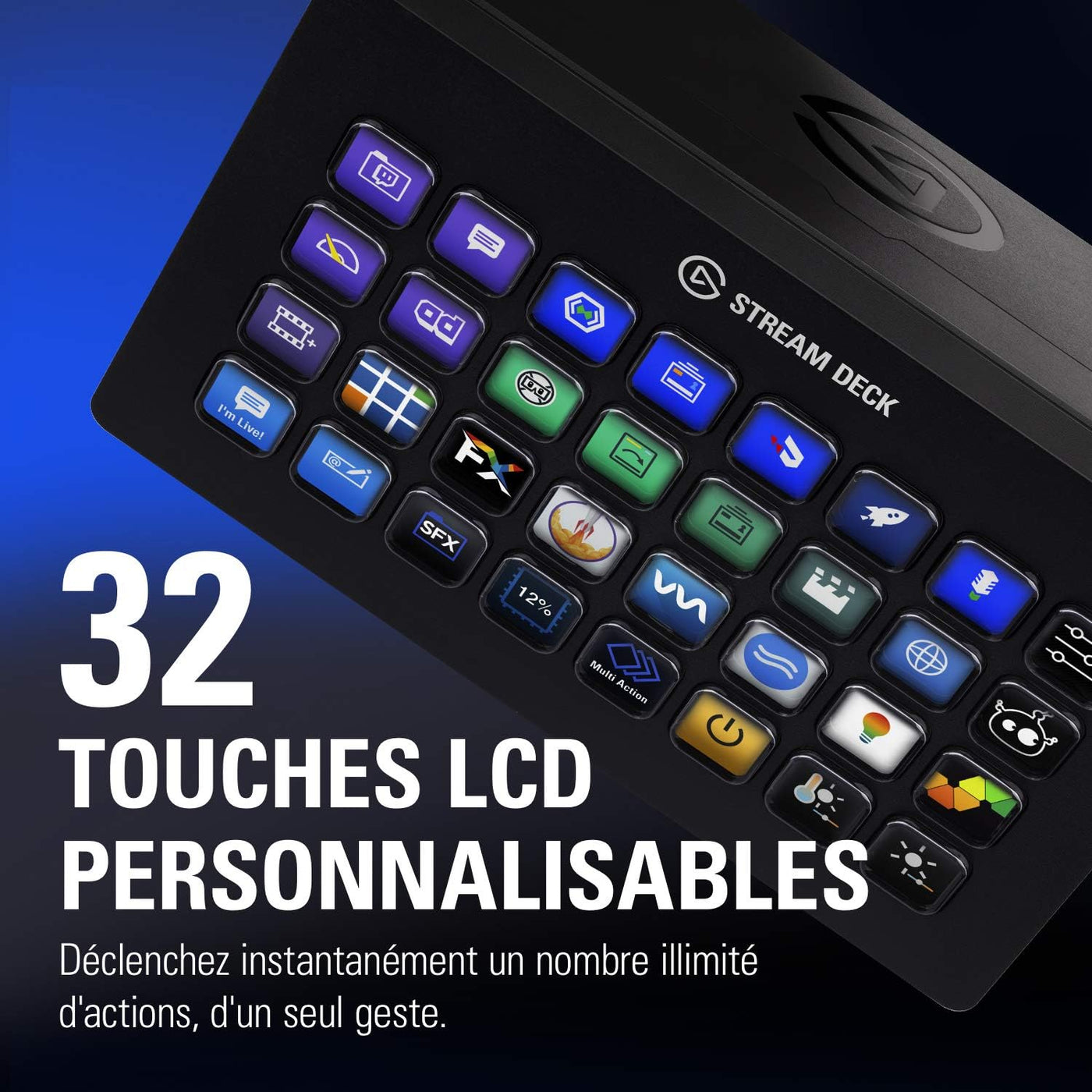 Stream Deck XL – Advanced Studio Controller, 32 Macro Keys, Trigger Actions in Apps and Software like OBS, Twitch, ​Youtube and More, Works with Mac and PC