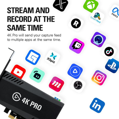 4K Pro, Internal Capture Card: 8K60 Passthrough/4K60 HDR10 with Ultra-Low Latency on Ps5/Pro, Xbox Series X/S, OBS and More, for Streaming & Recording, Works with Windows PC and Dual PC Setups