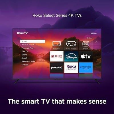 Smart TV – 43-Inch Select Series 4K HDR tv with  Enhanced Voice Remote, Brilliant 4K Picture, Automatic Brightness, & Seamless Streaming – Live Local News, Sports, Family Entertainment