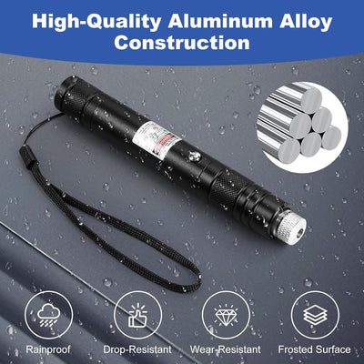 Green Laser Pointer High Power Pen - Long Range Rechargeable Laser Beam, USB Charging for Hiking, Presentations & Outdoor Use (Professional-Grade Green Light)