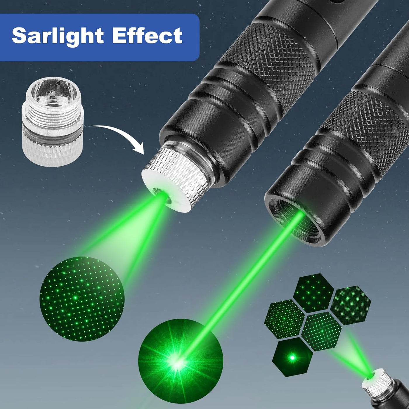 Green Laser Pointer High Power Pen - Long Range Rechargeable Laser Beam, USB Charging for Hiking, Presentations & Outdoor Use (Professional-Grade Green Light)