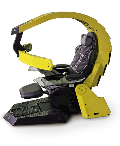 Ergonomic Recline PC Chair Cockpit UNICORN with Heat/Massage Zero Gravity Cockpit Support 1-3 Monitors ,RGB Light OEM Ok