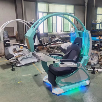 Super Dream Pod Zero Gravity Recline Tilting PC Gaming Racing Chair Gaming Cockpit with Speakers RGB LED Support 1-2 Screens