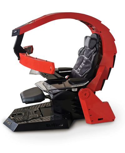 Ergonomic Recline PC Chair Cockpit UNICORN with Heat/Massage Zero Gravity Cockpit Support 1-3 Monitors ,RGB Light OEM Ok