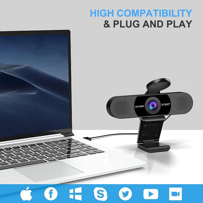 1080P Webcam with Microphone, C960 Web Camera, 2 Mics Streaming Webcam, 90°FOV Computer Camera, Plug and Play USB Webcam for Online Calling/Conferencing, Zoom/Skype/Facetime/Youtube, Laptop/Pc