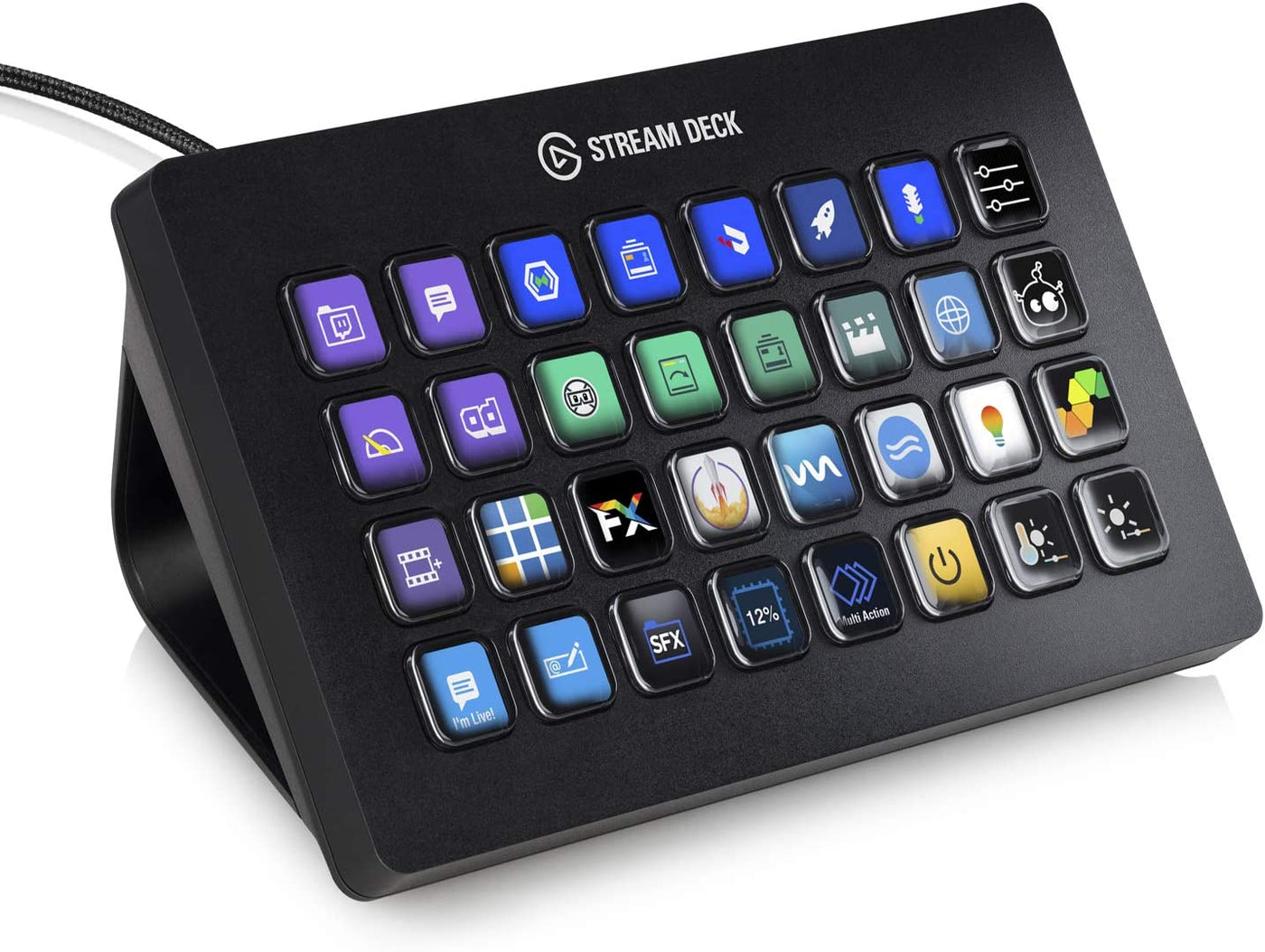 Stream Deck XL – Advanced Studio Controller, 32 Macro Keys, Trigger Actions in Apps and Software like OBS, Twitch, ​Youtube and More, Works with Mac and PC