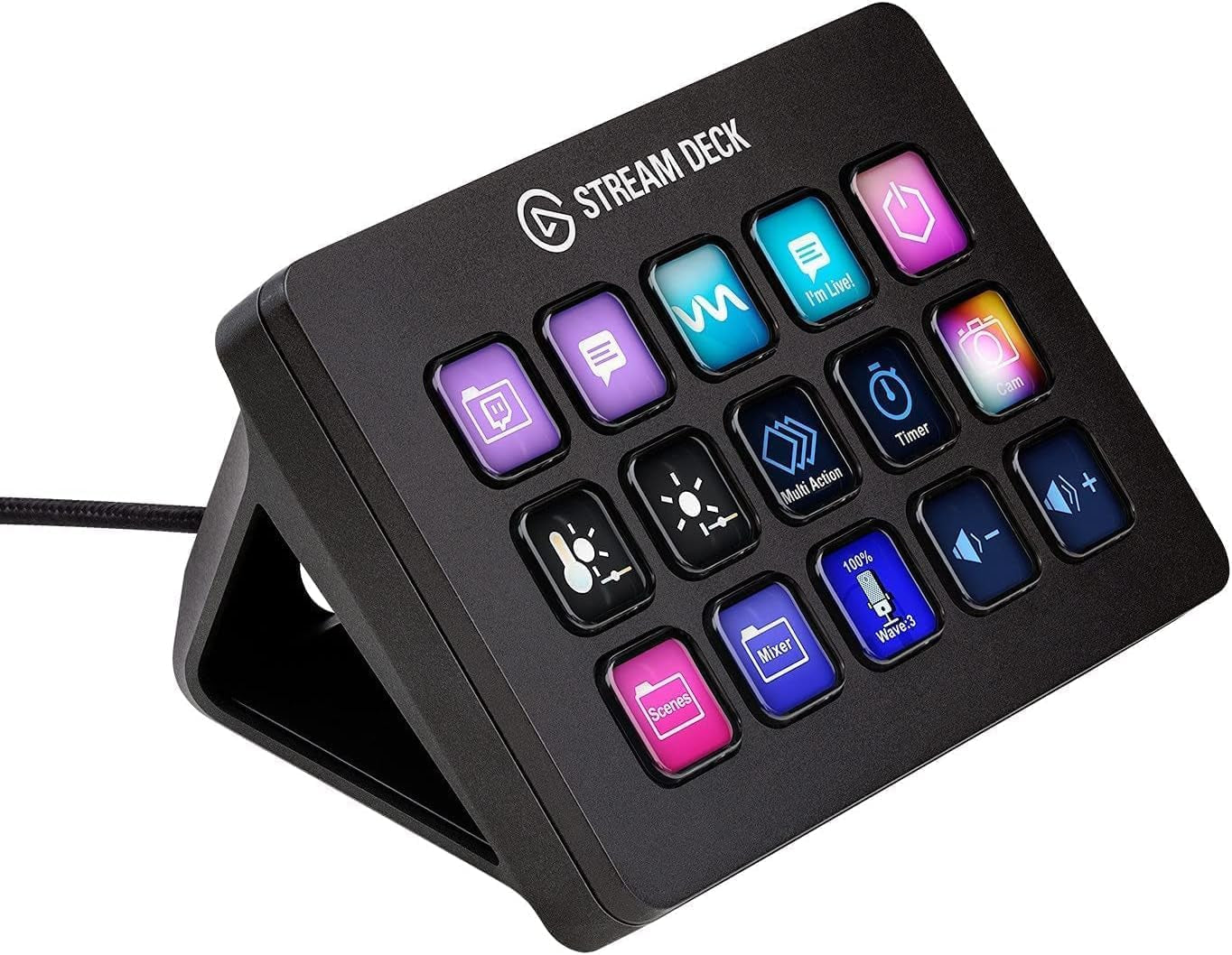 Stream Deck MK.2 – Studio Controller, 15 Macro Keys, Trigger Actions in Apps and Software like OBS, Twitch, ​Youtube and More, Works with Mac and PC