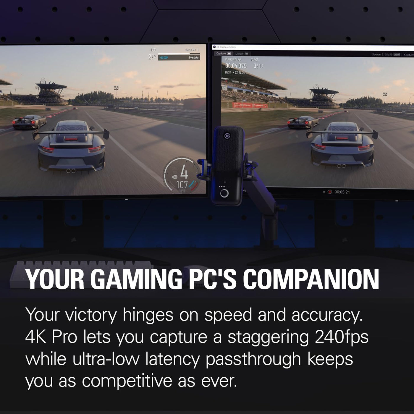 4K Pro, Internal Capture Card: 8K60 Passthrough/4K60 HDR10 with Ultra-Low Latency on Ps5/Pro, Xbox Series X/S, OBS and More, for Streaming & Recording, Works with Windows PC and Dual PC Setups