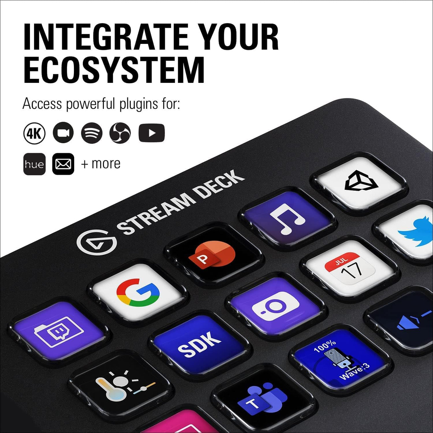 Stream Deck MK.2 – Studio Controller, 15 Macro Keys, Trigger Actions in Apps and Software like OBS, Twitch, ​Youtube and More, Works with Mac and PC