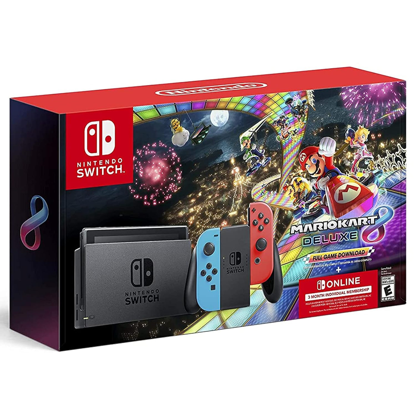 2021 Switch Console Family Holiday Bundle - Neon Mario, 6.2" Touchscreen LCD Display, Bluetooth + Nexigo_ 128GB Microsd Card Bundle