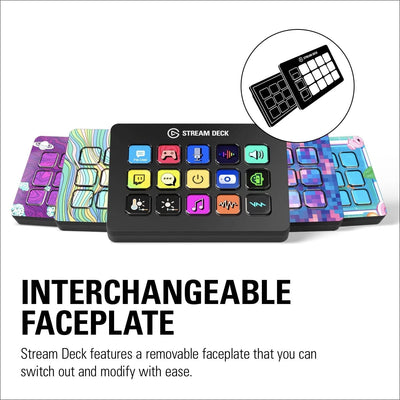 Stream Deck MK.2 – Studio Controller, 15 Macro Keys, Trigger Actions in Apps and Software like OBS, Twitch, ​Youtube and More, Works with Mac and PC