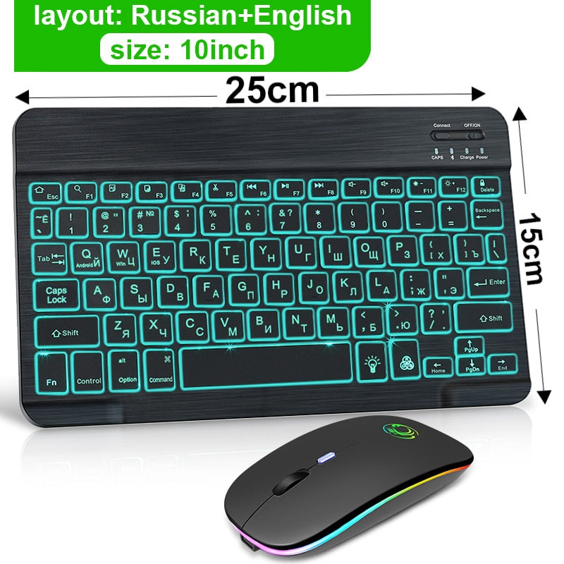 RGB Bluetooth Keyboard w/Rechargeable Mouse