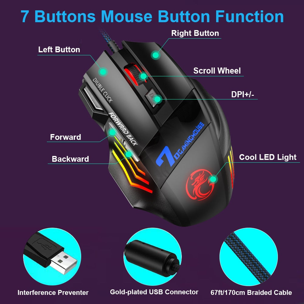 Ergonomic Wired Gaming Mouse