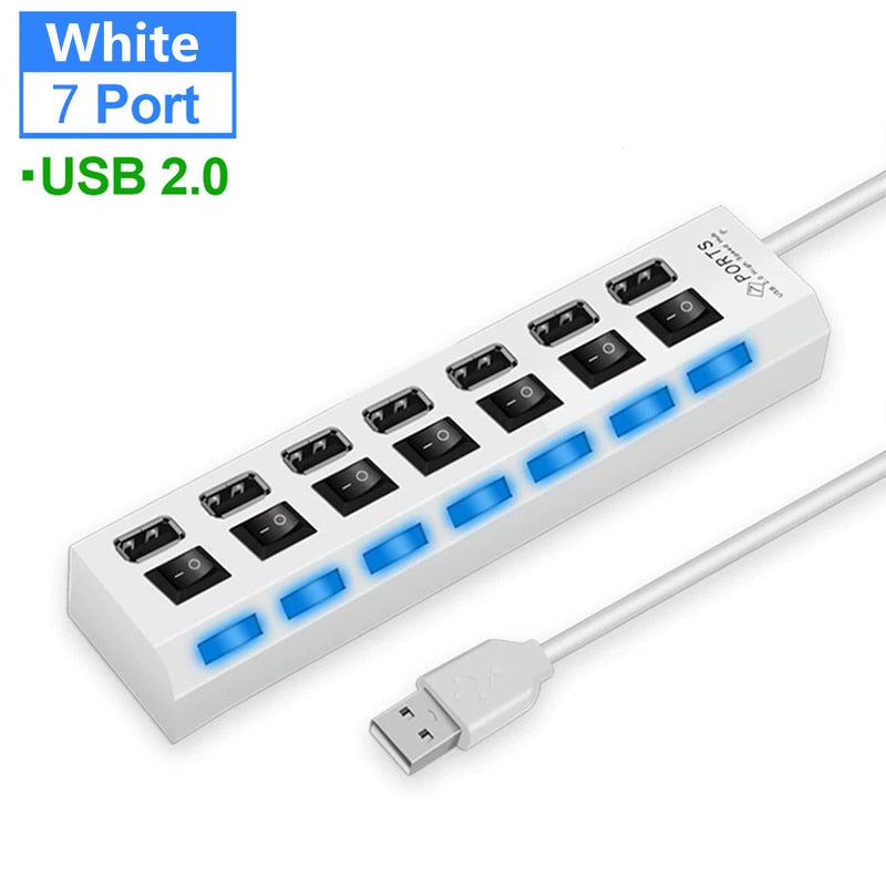 7-Ports LED USB Hub