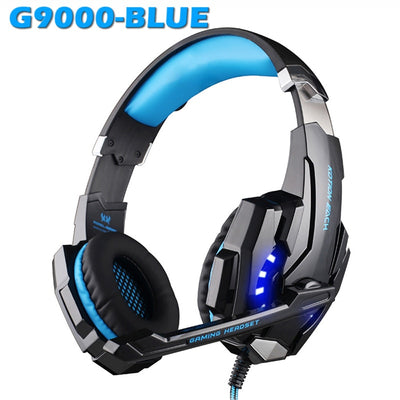 LED Wired Headset w/Max Bass + Mic