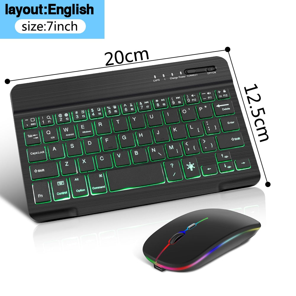 RGB Bluetooth Keyboard w/Rechargeable Mouse