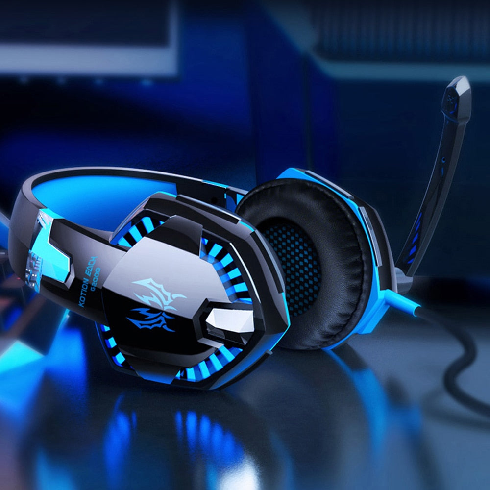 LED Wired Headset w/Max Bass + Mic