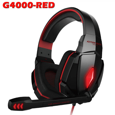 LED Wired Headset w/Max Bass + Mic