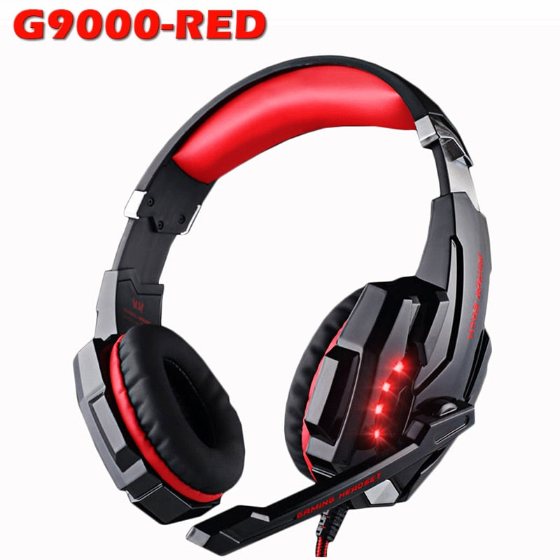 LED Wired Headset w/Max Bass + Mic