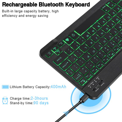 RGB Bluetooth Keyboard w/Rechargeable Mouse