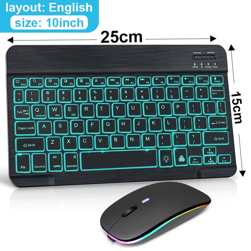 RGB Bluetooth Keyboard w/Rechargeable Mouse