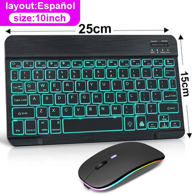 RGB Bluetooth Keyboard w/Rechargeable Mouse