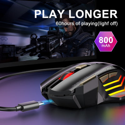 Wireless RGB Ergonomic Gaming Mouse