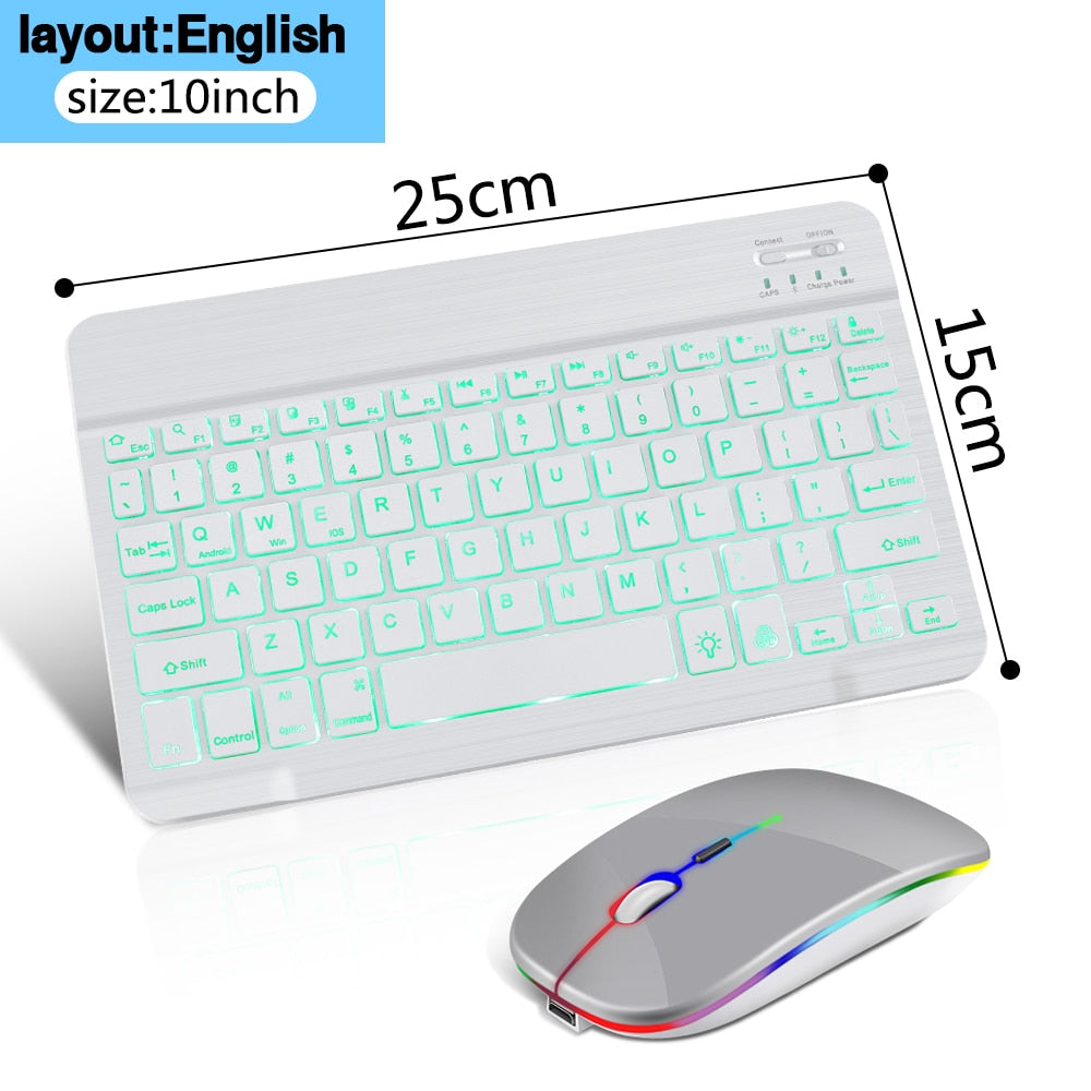 RGB Bluetooth Keyboard w/Rechargeable Mouse