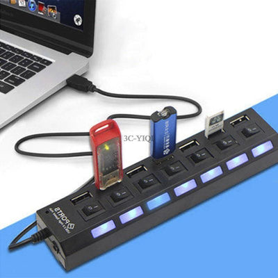 7-Ports LED USB Hub