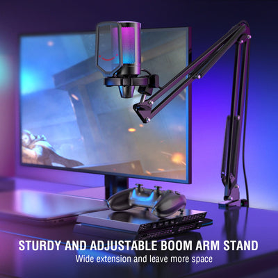 RGB Gaming Microphone Kit w/Boom Arm