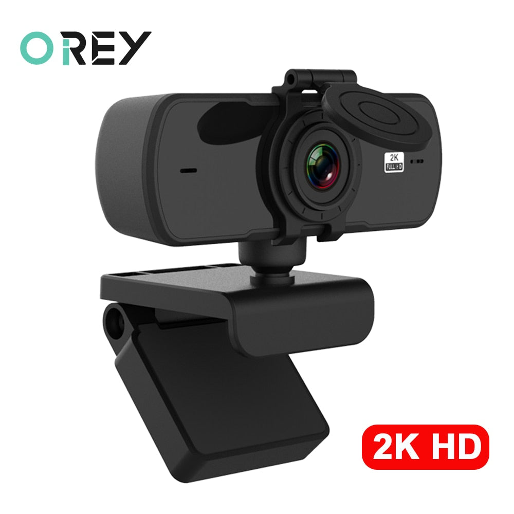 2K Webcam w/ Autofocus + Mic for Clear Video Calls