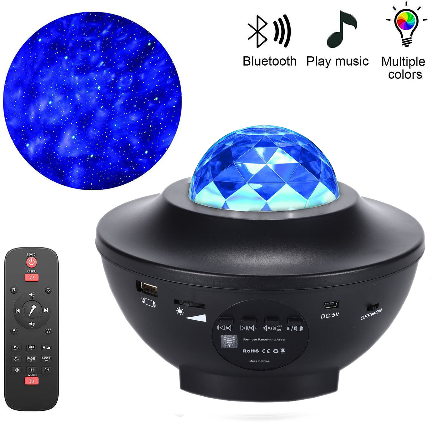 LED Galaxy Sky Projector w/Bluetooth