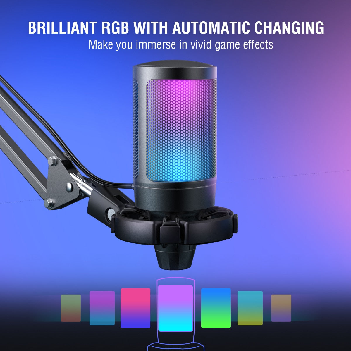 RGB Gaming Microphone Kit w/Boom Arm