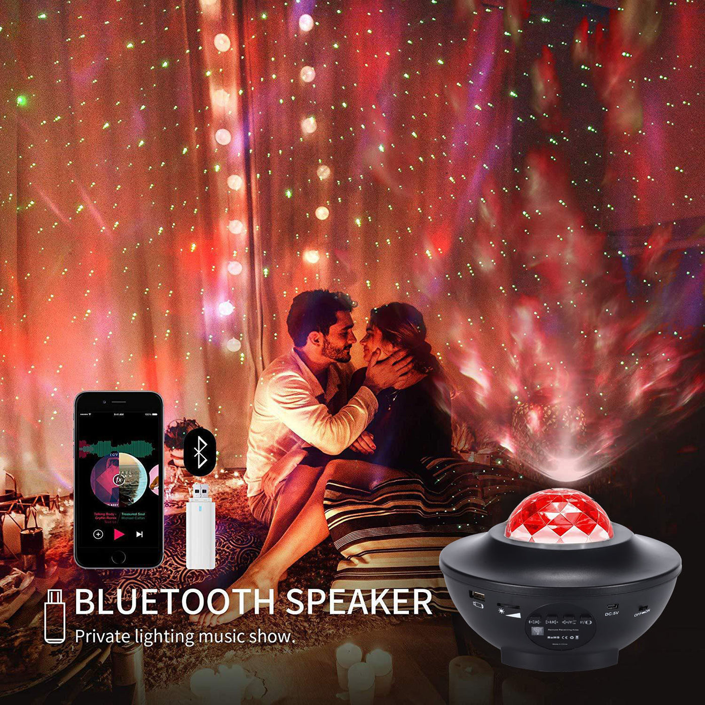 LED Galaxy Sky Projector w/Bluetooth