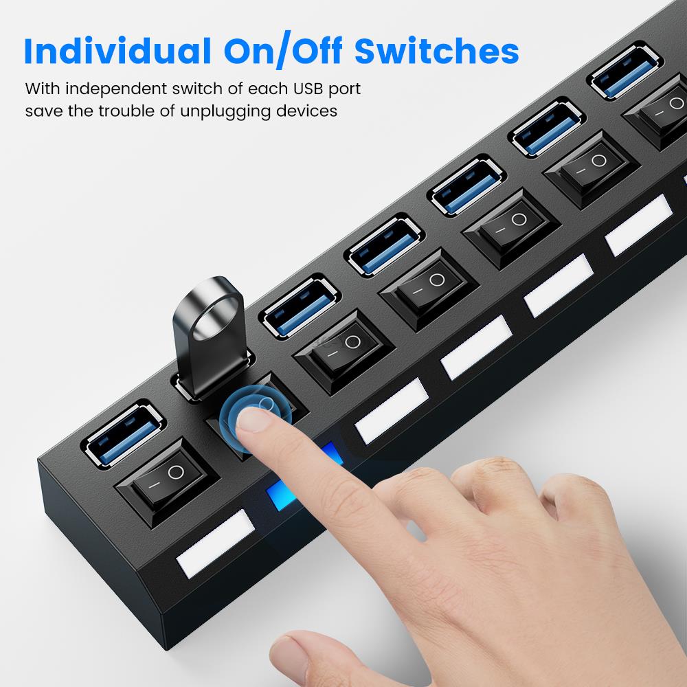 7-Ports LED USB Hub